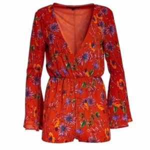 NWT Strut + Bolt LA Floral Bell Sleeve Romper